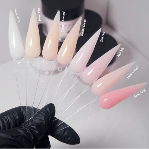 Cool Tone Acrylic Powder Collection - Essential Nude and Pink Cover Powder - Smooth Application - Professional Quality for Nail Technicians - Beginner Friendly - 8-Piece Set with 2oz/56g