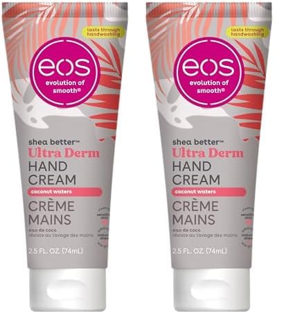 EOS Shea Better Hand Cream – Coconut Lotion for Instant Hydration | 2.5 oz (Pack of 2)