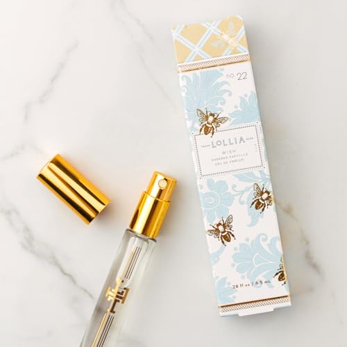 LOLLIA Wish Travel Eau de Parfum, .28 fl. oz. – Sugared Pastille – Beautifully Captivating, Travel Size Perfume, Women’s Perfume, Eau de Parfum Spray for Women, Women’s Fragrance