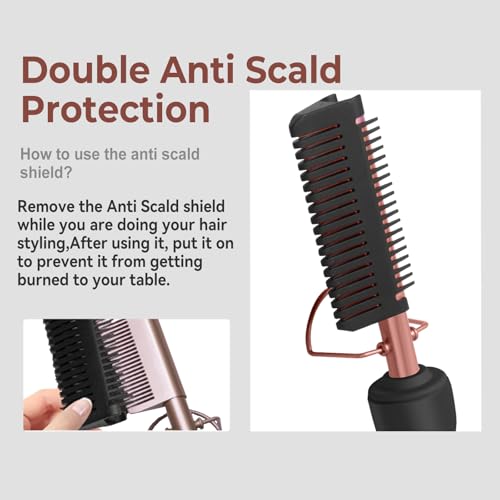 Hot Comb for Wigs Human Hair with 12 Temp Settings Heating Up to 450°F,Pressing Combs 110-240V Straightening Comb for Black Hair