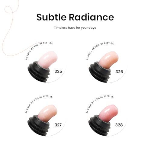 Beetles Poly Extension Gel Nail Kit, 4 Colors Nude Pink Neutral With Base Top Coat Manicure Enhancement All In One Poly Nail Gel Kit