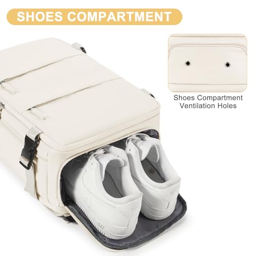 coofay Travel Backpack Carry on Flight Approved Mochila De Viaje Personal Item Backpack for Airlines Frontier Airlines Personal Item Bag Large Backpack for Travel Backpacks for Men Women Beige