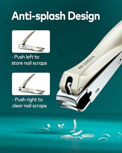 MR.GREEN 3pcs Nail Clippers Set, German Stainless Nail Clippers with Nail File, Anti Splash Excellent Quality Nail Cutters, Professional Finger&Toenail Clippers with Exquisite Case for Men& Women