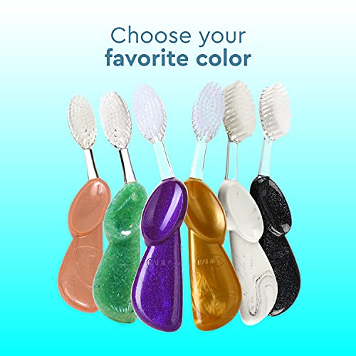 RADIUS Toothbrush, Original Big Brush with Replaceable Head, Right Handed, Midnight Sky/Marble/Soda Pop, BPA Free & ADA Accepted, Pack of 3