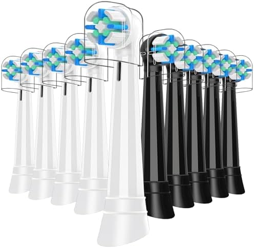 10PACK iO Replacement Heads Compatible with Oral b iO 2/3/4/5/6/7/8/9/10 Series Electric Toothbrush,Gum Care Toothbrush Head Compatible with Oral b iO Replacement Heads,Black/White