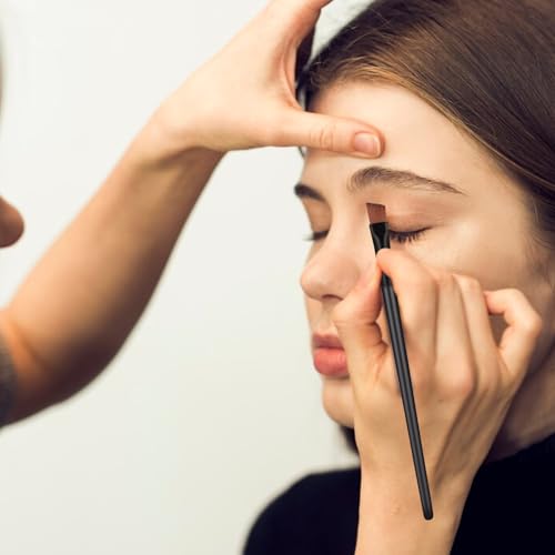 300 PCS Disposable Angled Brow Brushes for Eyebrows Bulk Eyebrow Tint Brush Flat Tapered Tinting Concealer Brush Eye Shadow Applicator Sticks Eyeliner Makeup Brushes