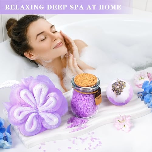 Gifts for Women, Birthday Gifts for Women, Sister, Wife, Teacher, 9pcs Lavender Care Package Gifts Set, Get Well Soon Gifts for Woman, Thinking of You Gift ,Christmas Gift Sets for Her