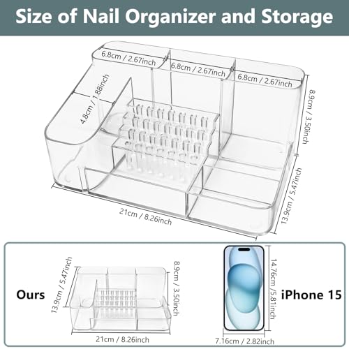 CGBE Nail Drill Holder, 28 Holes Transparent Acrylic Nail Drill Bit Holder, Professional Nail Tools Organizer and Storage Box Case