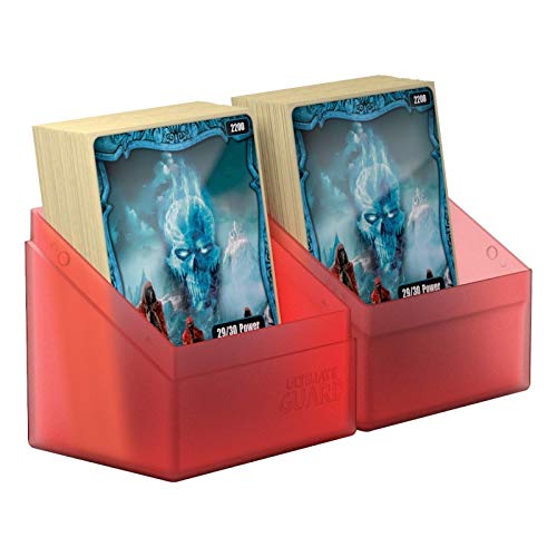 Ultimate Guard Boulder 80+, Deck Case for 80 Double-Sleeved TCG Cards, Ruby, Secure & Durable Storage for Trading Card Games, Soft-Touch Finish