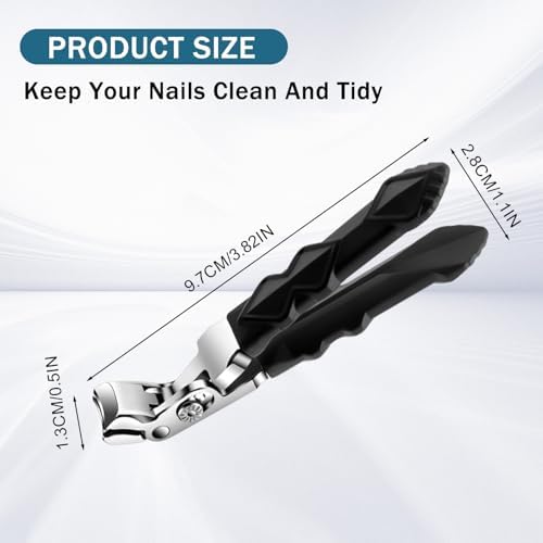 Clipmaster Pro Nail Clippers for Seniors, Clip Master Pro Toenail Clippers, Long Handled Ergonomic Curved Toenail Clippers for Seniors, Wide Jaw Thick Toenail Clipper Men Women, 2 PCS