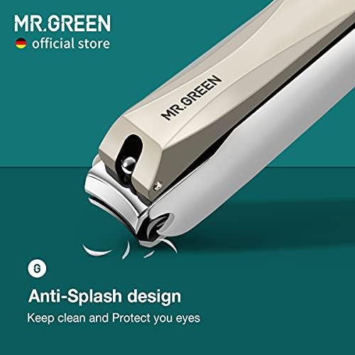 MR.GREEN Nail Clippers Anti Splash Fingernail Cutter Stainless Steel Manicure Tools Nail Scissors Detachable Design Nail Trimmer (Medium)