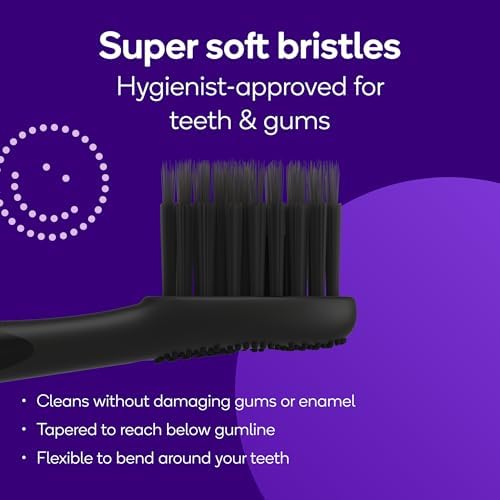 BURST Genuine Replacement Heads for Original Sonic Electric Toothbrush (Black/3 Pack) | Ultra Soft Bristles for a Deep Clean | Stain & Plaque Removal