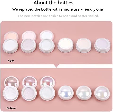 Artdone 6pcs Chrome Nail Powder White Pearl Unicorn Mermaid Aurora Nail Powder,Iridescent Chameleon Effect Nail Color Metallic Mirror Chrome Powder Kit for Nail Art Gel Polish kit