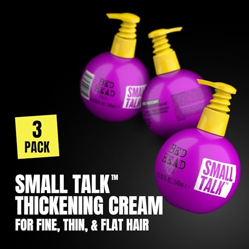 Bed Head TIGI Small Talk Voluminous Hair Thickening Cream - For Fine, Thin & Flat Hair - Premium Thickening Product - 8 oz (3 Pack)