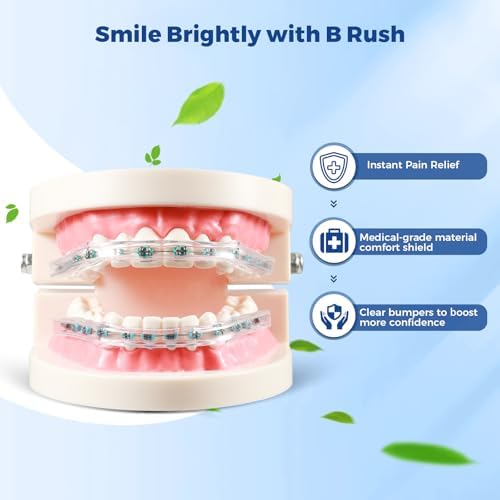 B Rush Comfort Cover for Braces -Orthodontic Lip Bumper, Lip Shield, Mouth Guard for Brackets, Wax Alternative-Dental Lip Protector