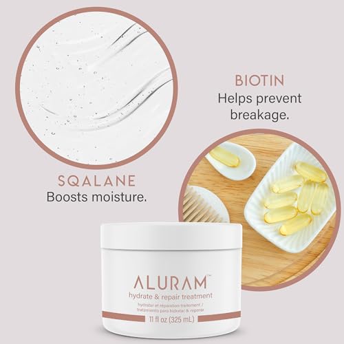 Aluram Hydrate & Repair Hair Treatment, Intense Moisture Infusion, Clean Hydration Boost for All Hair Types,11 Fl Oz