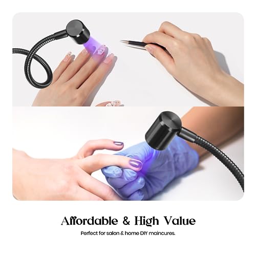 Beetles UV Nail Lamp for Gel Polish Mini LED Light with Clamp for Nail Art Design Fingernail Extension Quicky-Dry Curing Lamp for Techs Manicure Salon DIY at Home