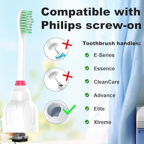 Replacement Heads Compatible with Phillips Sonicare E Series Toothbrush, Brush Head Refill Heads for Essence HX7022 HX7023 HX5610, 8 Pack
