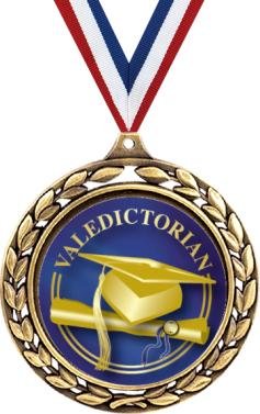 Crown Awards 2.5" Valedictorian Laurel Wreath Graduation Medals 5 Pack Prime