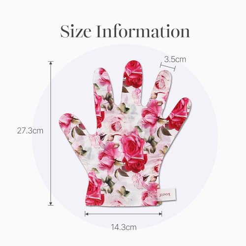 PETITFEE Rose Petal Satin Hand Mask (5pairs) - Intensive Nourishing, Moisturizing Gloves, Rose Scented Hand Repair Masks with Peptide, Collagen, Shea Butter for Silky Smooth Hand Treatment
