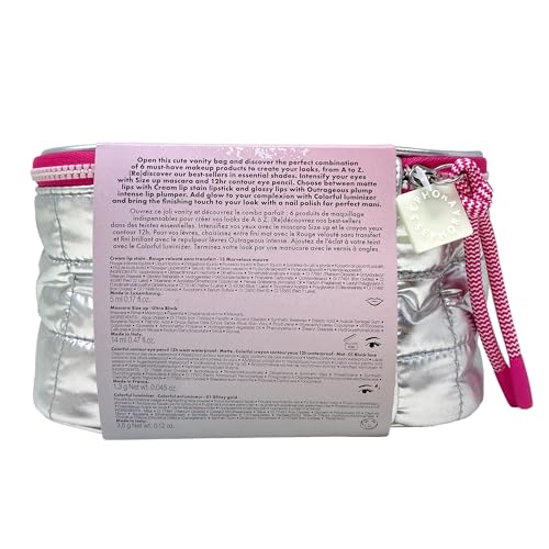 Sephora Favorites Moving Lights Collection Makeup Mania Set - 6 Full Size Must-Haves - Luminizer - Lip Stain - Eye Pencil - Mascara - Lip Plumper and Nail Polish