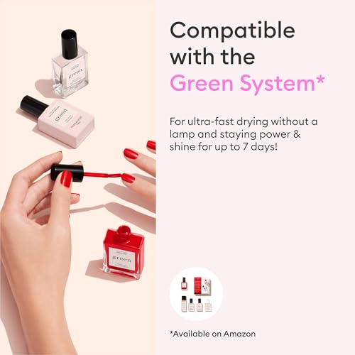 Manucurist Green Poppy Red - Red Nail Polish - 9-Free, Vegan and Plant-Based - Quick Dry Manicure - Non Toxic - Made in France - 0.5 fl oz
