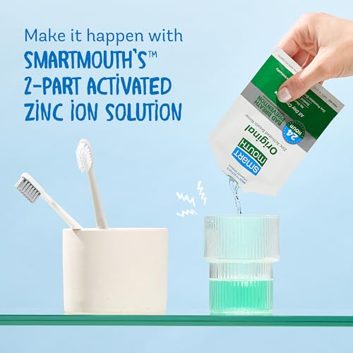 SmartMouth Original Activated 2-Pack Mouthwash & Single Packs, Travel Mouthwash, Fresh Mint