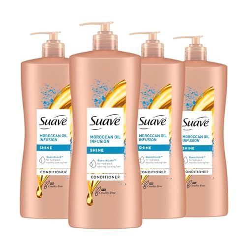 Suave Professionals Shine Conditioner, Moroccan Infusion, 28 Fl Oz (Pack of 4)