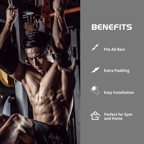 Hanging Ab Straps for Pull Up Bar: Gym Ab Sling Straps for Arm Pull up Workout Support for Training Knee and Leg Raises (Black)