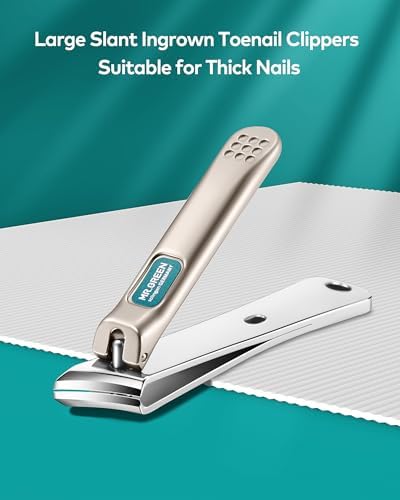 MR.GREEN Ingrown Nail Clippers, Slanted Curved Blade Nail Clippers for Ingrown Nails, Toenail Clippers for Thick Nails, Medical Grade Stainless Steel Professional fingernail Clippers For Men And Women