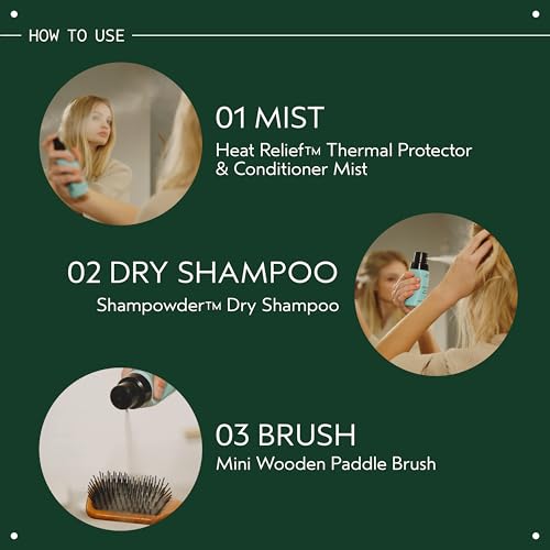 Aveda Wooden Mini Paddle Brush | Travel Size | Detangling, Smoothing Brush | Straightening, Blow Drying | All Hair Types