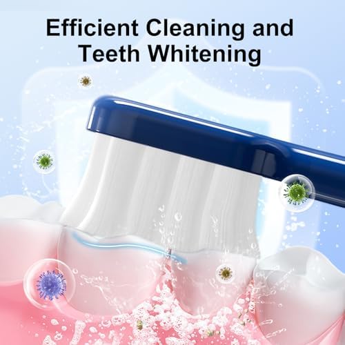 Toothbrush Replacement Heads Compatible with Snow Gen2 Electric Toothbrush,No LED Whitening,with Dust Cover,5 Pack (Polar Blue, Medium)