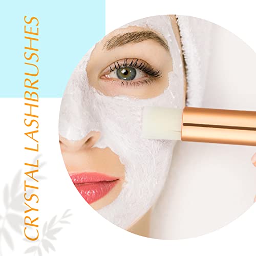 80 Pcs Lash Shampoo Brushes with Container Pink Eyelash Cleaning Bulk Glitter Eyelash Extension Cleansing Crystal Facial Cosmetic Lash Shampoo Brushes Blackhead Removing