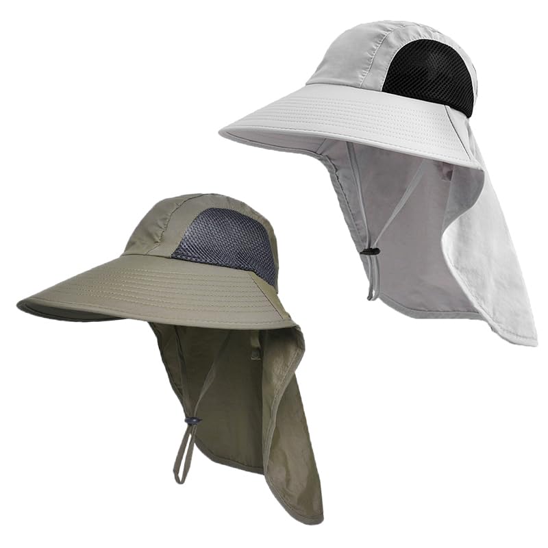 Sun Hat for men women with Neck Flap,UPF 50+ UV Protective Hiking Fishing Hats,Wide Brim Sun Hat for Women&Men