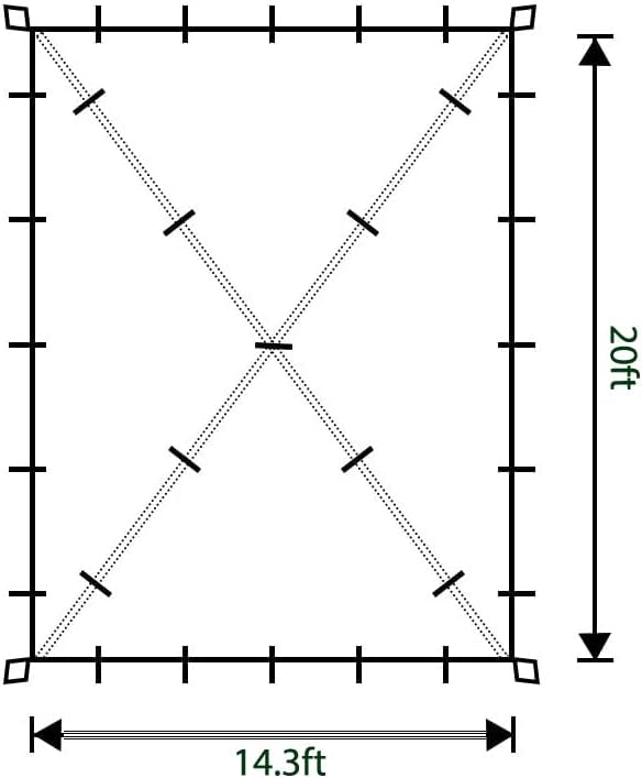 Gold Armour Rainfly Tarp Hammock, Premium 20ft x 14.3ft Rain Fly Cover, Waterproof Ultralight Camping Shelter Canopy, Must Have Camping Accessories Camping Essential (OD Green)