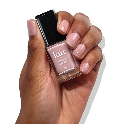 LONDONTOWN Tint & Shine Set - Perfecting Nail Veil #4, Dusty Rose Pink, with High Gloss Top Coat Nail Polish Manicure Set, 0.40fl oz