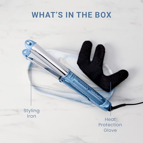 BaBylissPRO 1" Ultra-Sleek Stainless Steel Styling Iron, Hair Straightener, Waver and Curling Tool in one