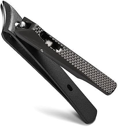 FVION Angled Nail Clippers, Ingrown Toenail Clipper for Thick Nails, Slant Curved Blade Nail Cutters Ingrown Nail Pain Relief Tool