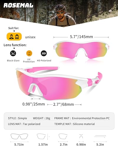 Polarized Sports Sunglasses for Men Women Youth Baseball Running Fishing Tennis Golf Cycling Driving Motor TAC UV400 TR90