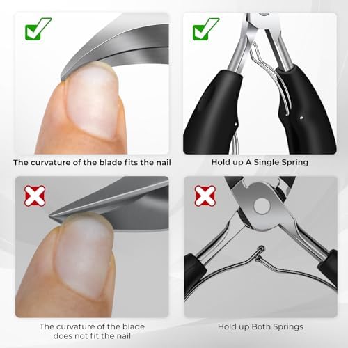 Toenail Clippers for Seniors Thick Toenails, Slanted Curved Ingrown Toe Nail Clippers for Men Angled Head Large Toe Nail Clippers with Catcher Wide Opening Thick Nails Nail Cutter Gifts for Men Women