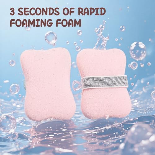 Bath Soap Sponge 2025 New Bath Sponge Soap Pouch for Rich Bubbles, 2 Pack Soap Bag with Different Levels of Roughness: Deep & Gentle, Bar Soap Saver Pocket Body Scrubber Shower Sponge Loofah (D)