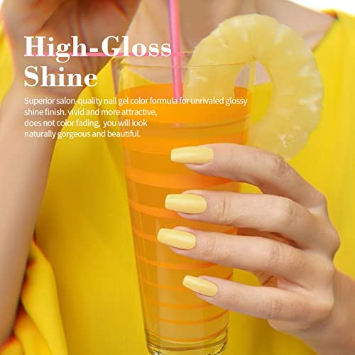 RARJSM Gel Nail Polish Set 6Pcs Pastel Gel Polish Rainbow Colors Kit Soak off UV Spring Summer Ice Cream Varnish Nail Art Salon Manicure at Home(Pink Orange Yellow Green Blue Purple)