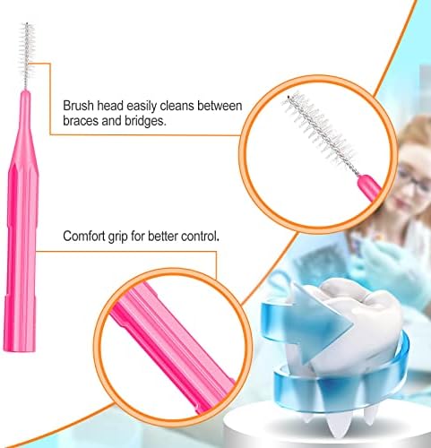 Zopeal 250 Pieces Braces Flossers Interdental Brush for Cleaner Tooth Toothpick Dental Teeth Flossing Picks Head Oral Dental Hygiene Cleaning Tool Soft Cleaners(Cute Color)