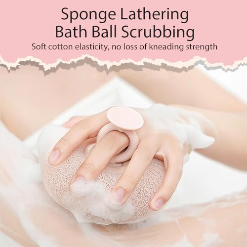 Super Soft Sunflower Bath Sponge – 2025 2-in-1 Exfoliator with Suction Cup for Shower & Bath (Pale Blue+Purple)