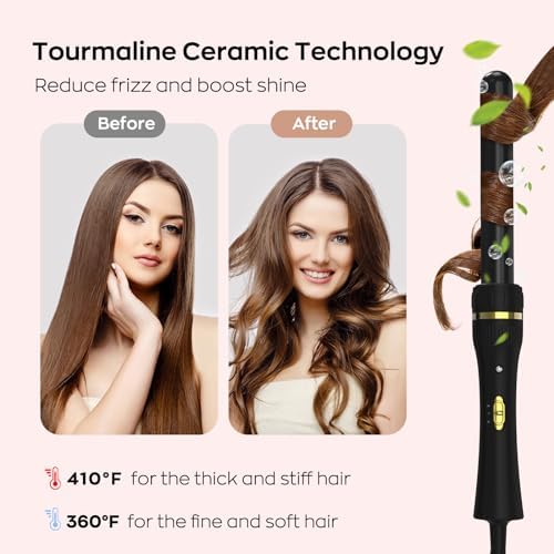 5 in 1 Wand Curling Iron, janelove Hair Curling Wand Set with 3 Barrel Hair Crimper and 4 Interchangeable Ceramic Curling Irons (0.39 "-1.25"), 2 Temps Fast Heat Hair Waver Curler for All Hair Type