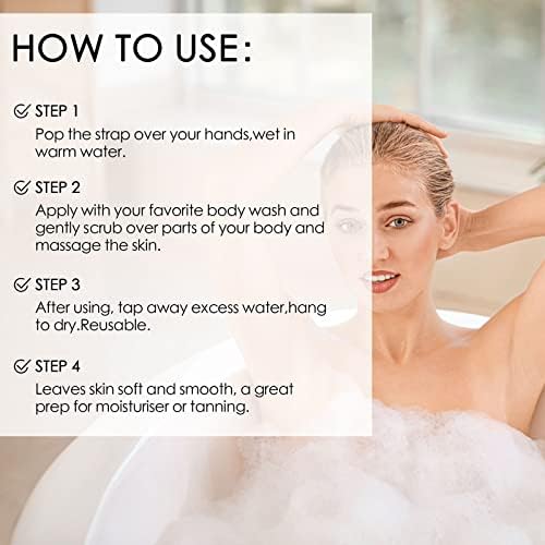 Evridwear Exfoliating Bath Sponge, Daily Skincare Body Scrubbers Loofah Shower Pads with Strap for Body Cleansing, Dead Skin Cell Remover, 3 Count Value Pack(Classical)