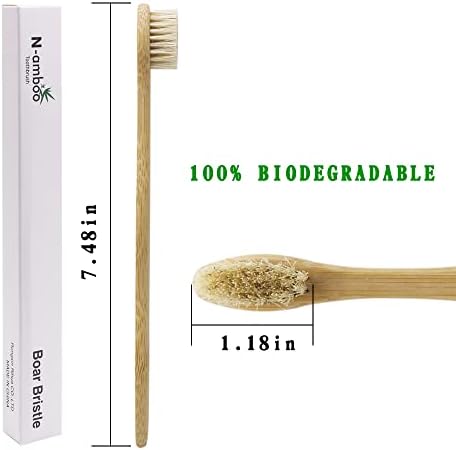 Bamboo Toothbrush Boar Bristles 100% Biodegradable and Natural 8 Pieces of One Pack