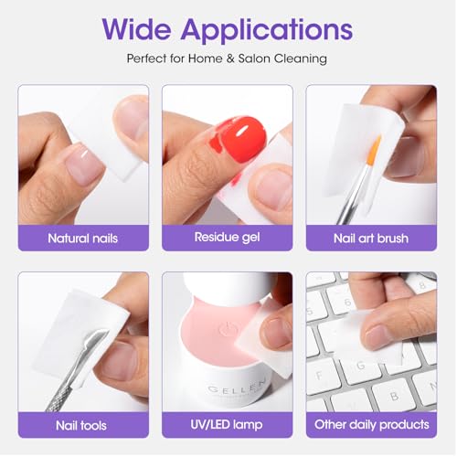 Gellen 16oz Multi-Purpose Nail Cleanser, Pump Bottle Design Nail Surface Cleaner for Prep Nails, Tacky Residue Remover for High-Shine Gel Top Coat, Polygel Slip Solution, Nail Cleaning for Manicure