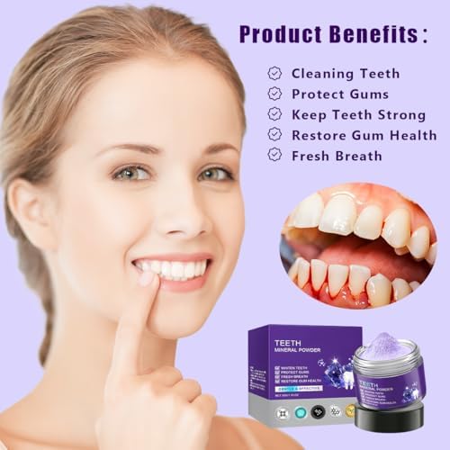 2PCS Teeth Restoration Mineral Powder, Mineral Tooth Powder, Teeth Whitening Mineral, Effective in Strengthening Teeth and Gums for Daily Use (50g/1.76 oz)