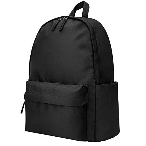 Vorspack Backpack for Men and Women - Basic Bookbag Casual Daypack Backpacks Lightweight Backpack for College Work Travel - Black